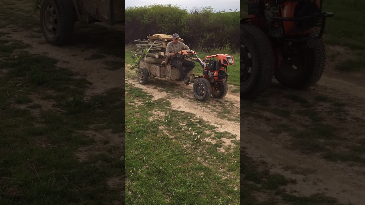 Motocultor Ruris 1001 ksd 10 cp diesel cu remorca cu lemne :))