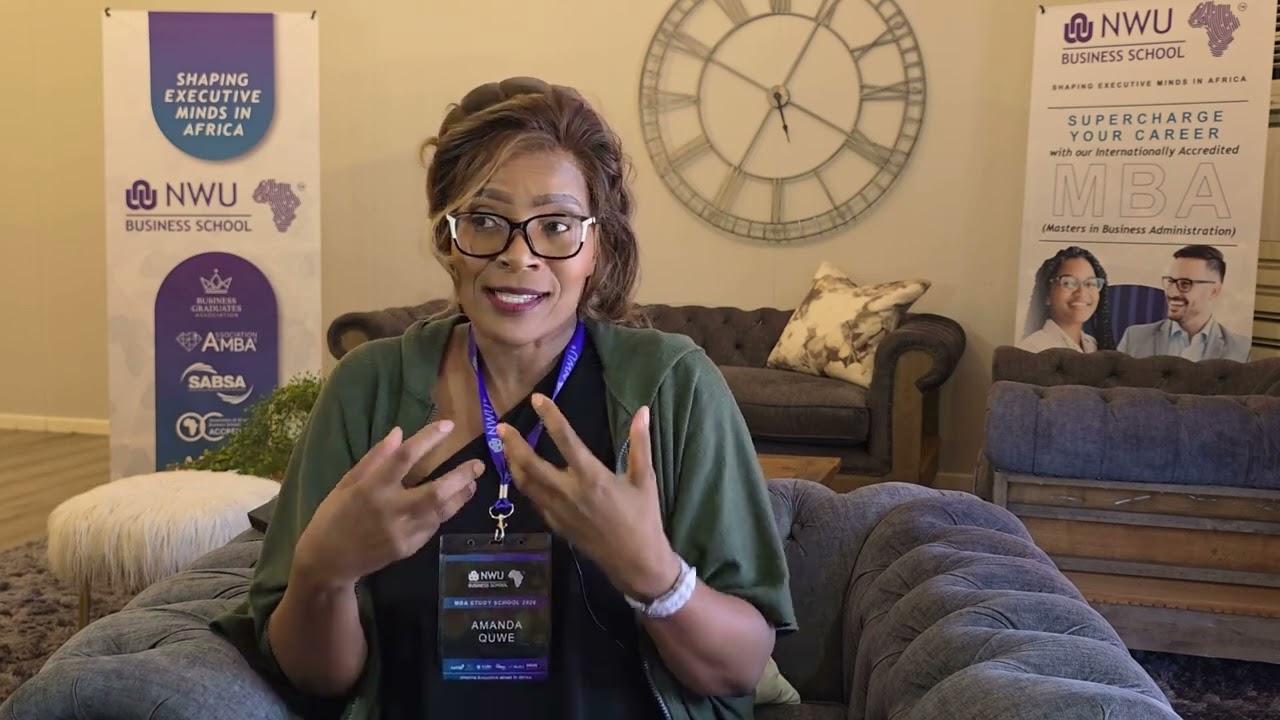 Amanda Quwe at the NWU Business School's 2026 MBA Study School