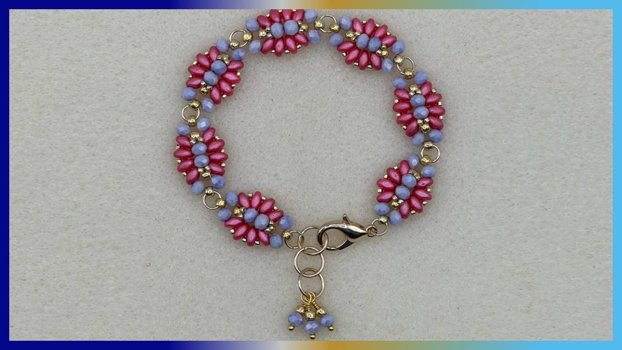 May Flowers Linked SuperDuo Bracelet Tutorial