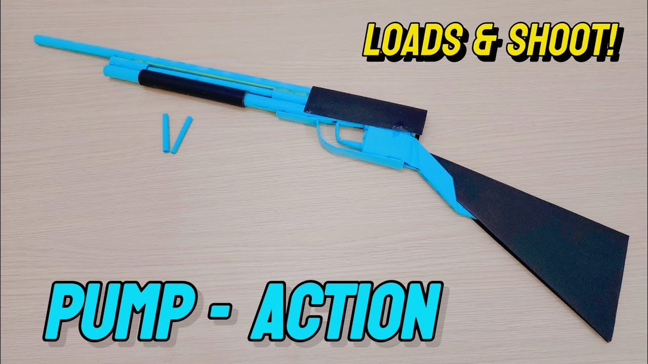 HOW TO MAKE A PAPER PUMP-ACTION SHOTGUN THAT CAN LOAD AND SHOOT! | COOL ORIGAMI DIY