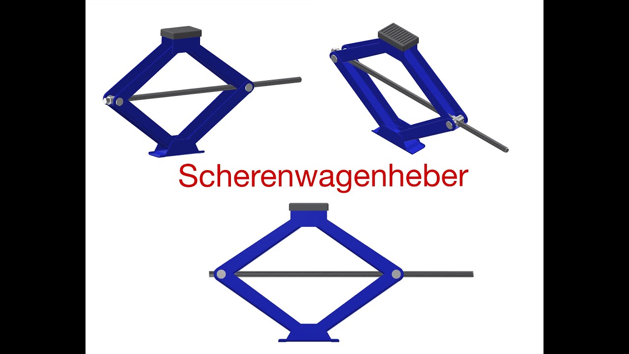 Scherenwagenheber Auto Auflagerkräfte berechnen Wagenheber Lagerkräfte bestimmen Festlager Loslager