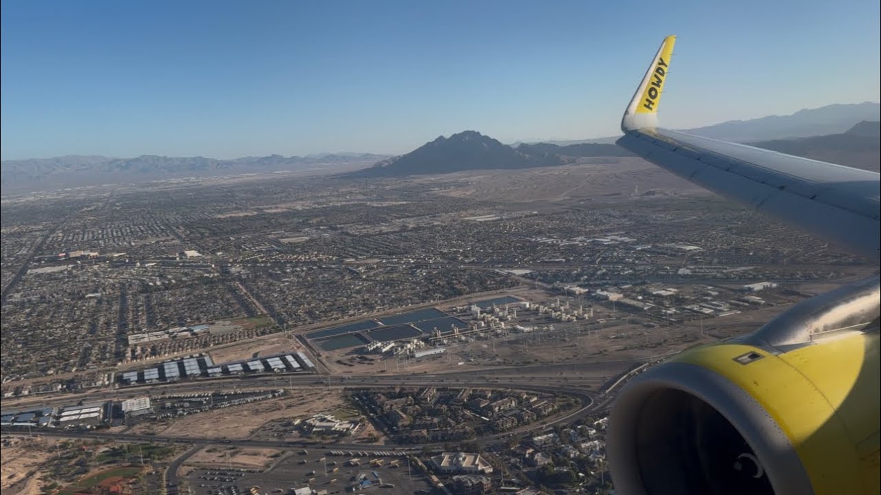 Spirit Airbus A321 Approach & Landing Las Vegas Harry Reid Intl. (KLAS)