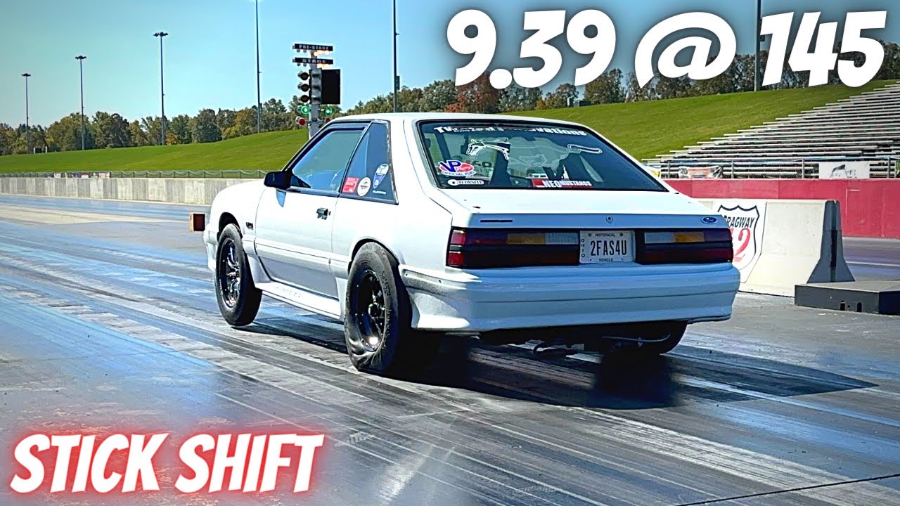 9.39 @ 145 Stick Shift Turbo Foxbody Mustang Junkyard 351w