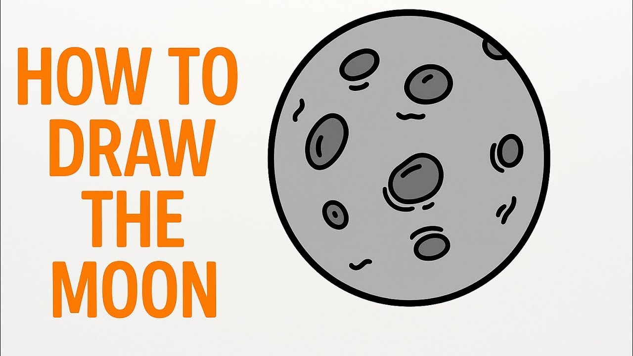 How to Draw the Moon | Easy Moon Drawing for Kids