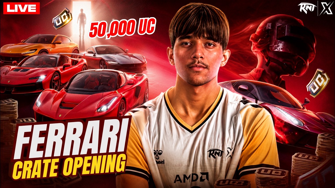FERRARI CRATE OPEING | 50,000 UC | WMAX IS LIVE🔴