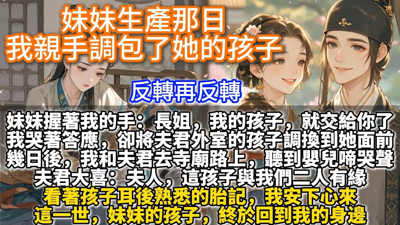 完結反轉重生復仇爽文：妹妹生產那日，我親手調包了她的孩子。妹妹生產那日，我親手調包了她的孩子。彌留之際，妹妹握著我的手：長姐，我的孩子，就交給你了。我哭著答應，卻冷眼將夫君外室生的孩子調換到她面前。
