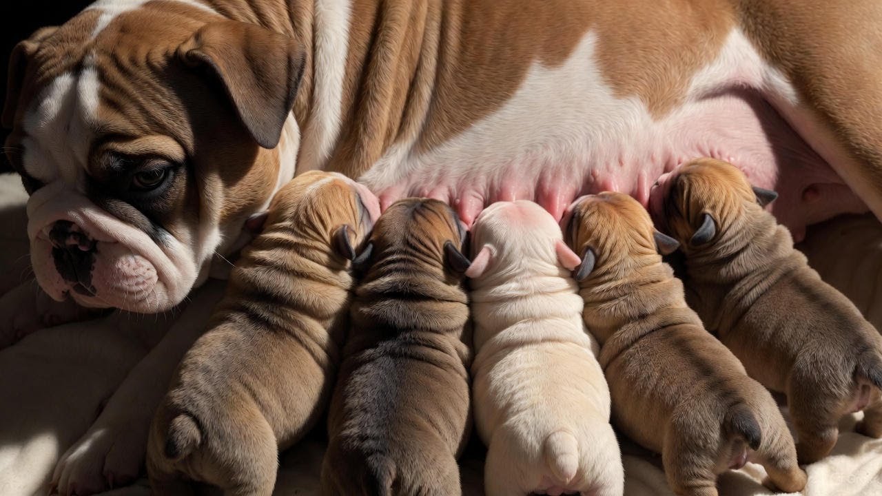 授乳中のかわいい子犬 #puppy #bulldogs #pets #bulldog