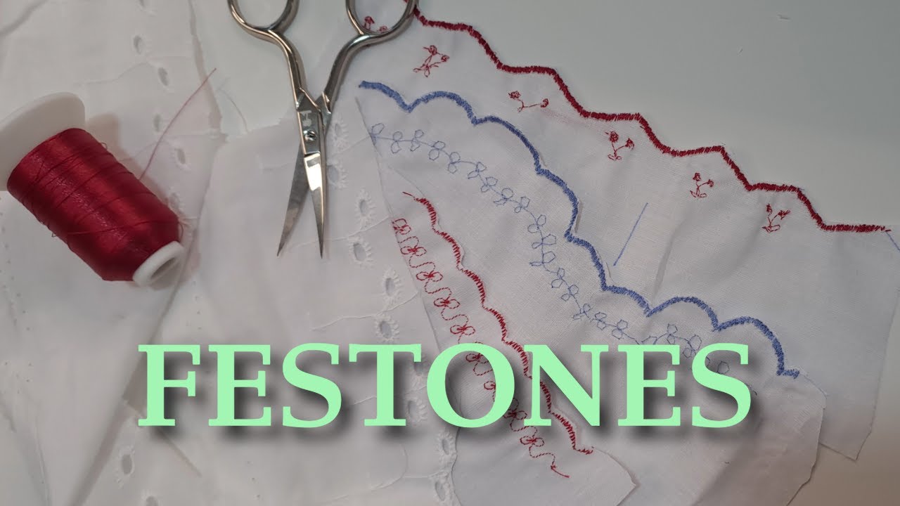 Punto FESTON en Máquina Domestica 🧵 ACABADOS DE BORDADOS