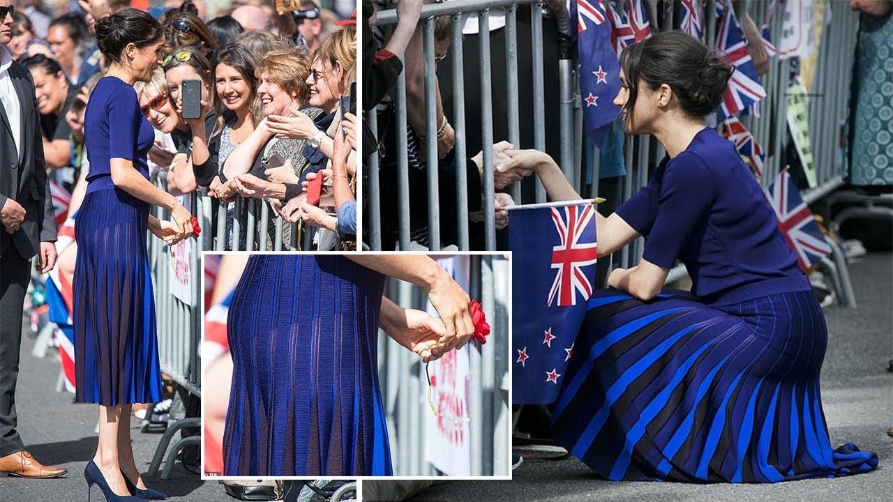 Meghan Markle in a see-through dress as Duchess walkabout in New Zealand