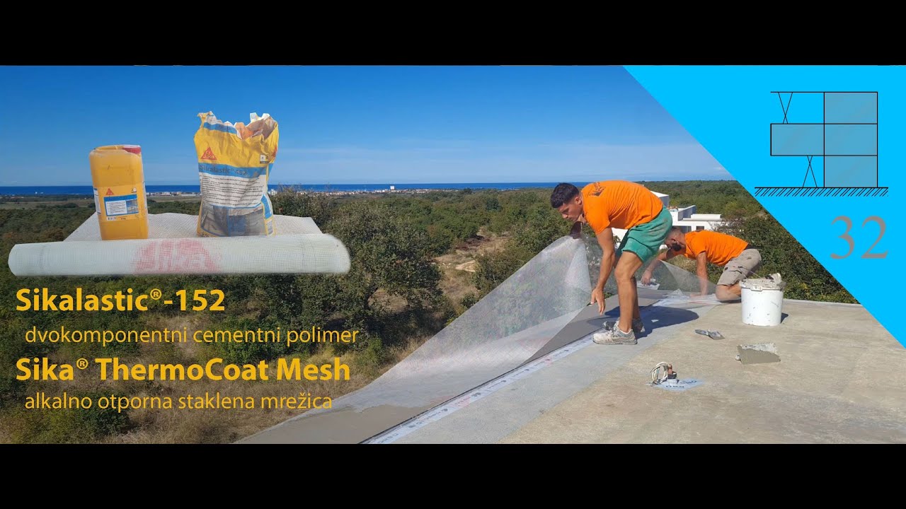 Izgradnja kuće ep32| Elan&Lean (izvedba hidroizolacije terase-Sikalastic-152 i Sika ThermoCoat Mesh)