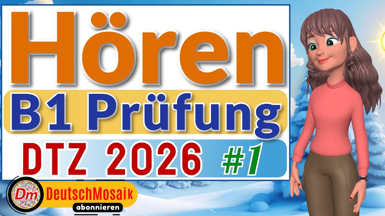 B1 Hören | Prüfung DTZ 2026 | Übung #1 | Teil 1-4 mit Lösungen