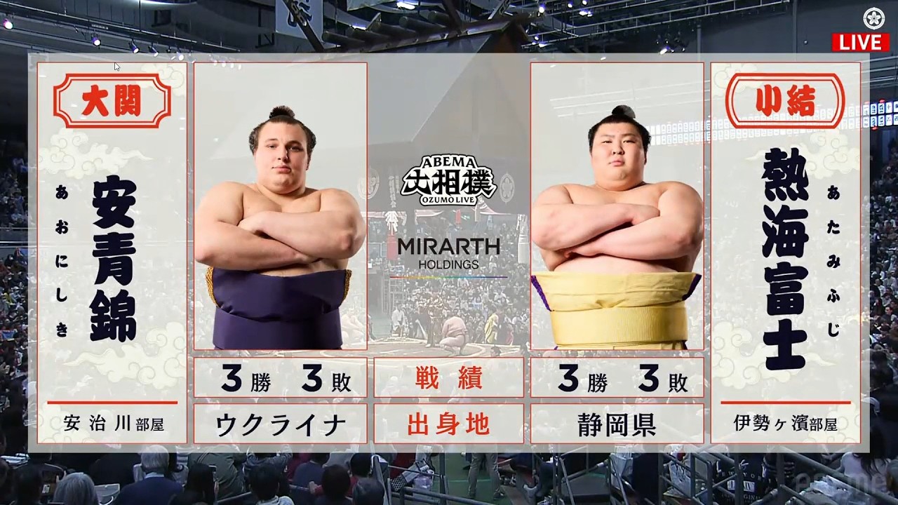 安青錦 対 熱海富士 大相撲大阪場所７日目