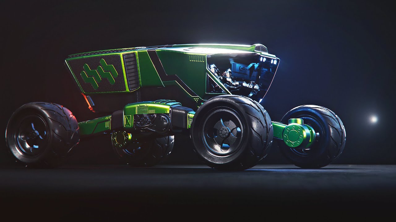 Test EEVEE render blender 2.8 timelapse (My concept planetary buggy)