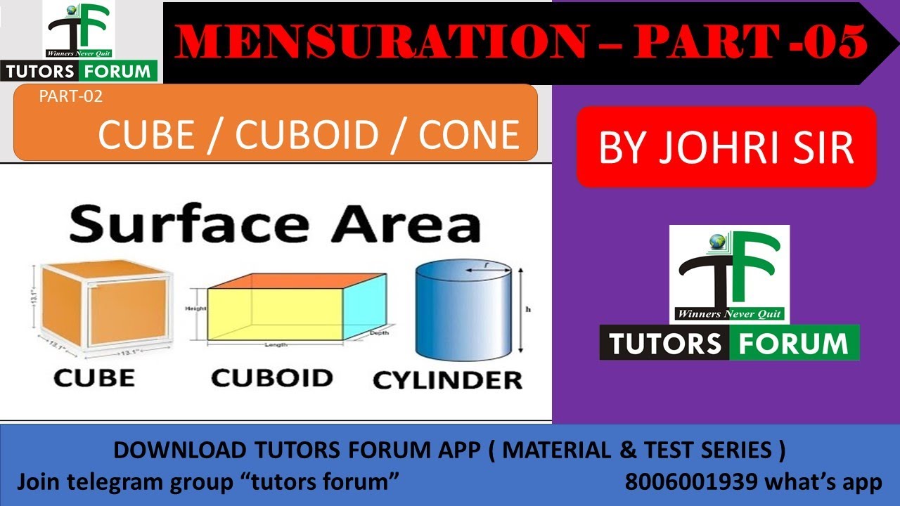 cube / cuboid part 02  { BASIC } CAT | IIFT | XAT | SSC | BANK | LAW | NCHM -JEE | OTHERS