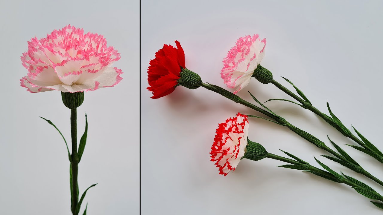 How To Make Carnation Paper Flower / Paper Flower / Góc nhỏ Handmade