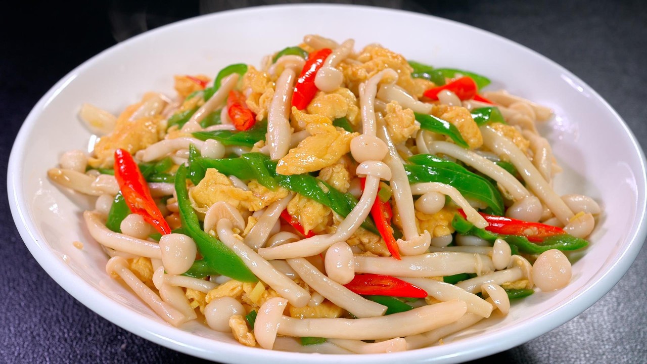 白玉菇炒鸡蛋好吃有诀窍，多加一个步骤，滑嫩爽口，鲜香入味，营养好吃#cooking #烟火味厨房 #food