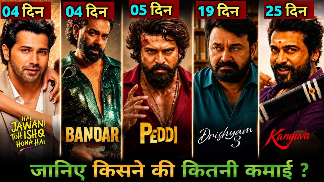 Peddi movie collection, Bandar, Drishyam 3, Karuppu,hai Jawani to Ishq hona hai worldwide collection