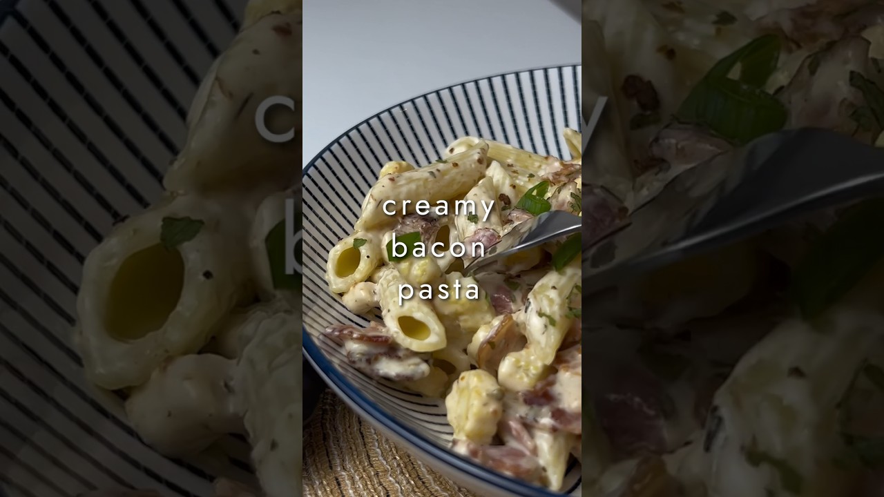 Delicious Bacon Pasta Recipe  | Easy & Creamy Pasta Dish #pastarecipe #baconpasta #creamypasta