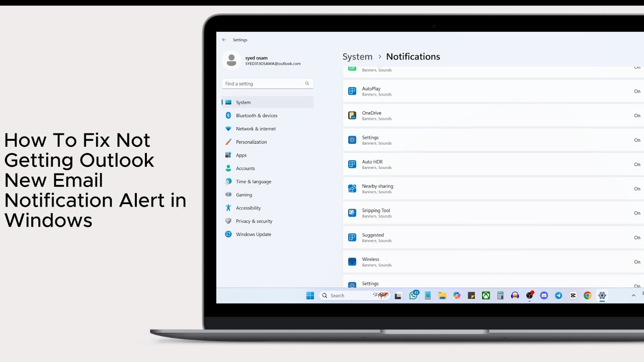 How To Fix Not Getting Outlook New Email Notification Alert in Windows