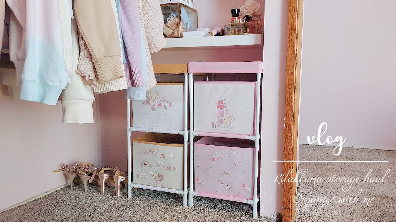 vlog | Rilakkuma storage haul from Japan, build shelves and organize my closet with me