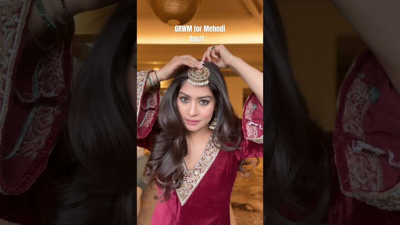 Get Ready with me for Mehndi ♥️ Day / 1 #krishnamukherjee #indian #wedding #mehndi #ootd ♥️🧿