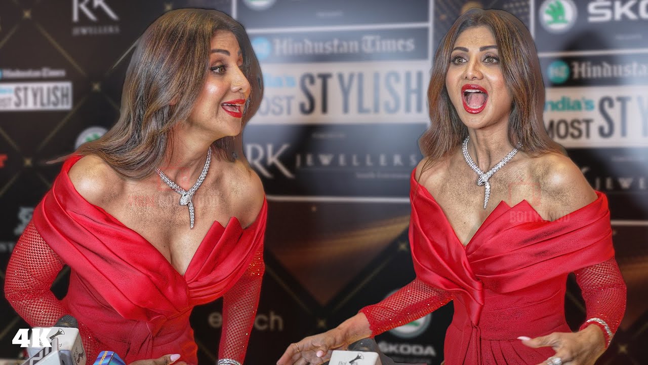 Unaging Shilpa Shetty Special KISS for Media and MASTI at HT India's Most Stylish Awards 2022