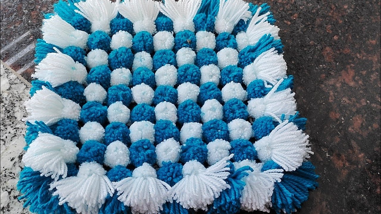 Pom pom vala table mat , पोम पोम वाला टेबल मैट बनाने का आसान तरीका,