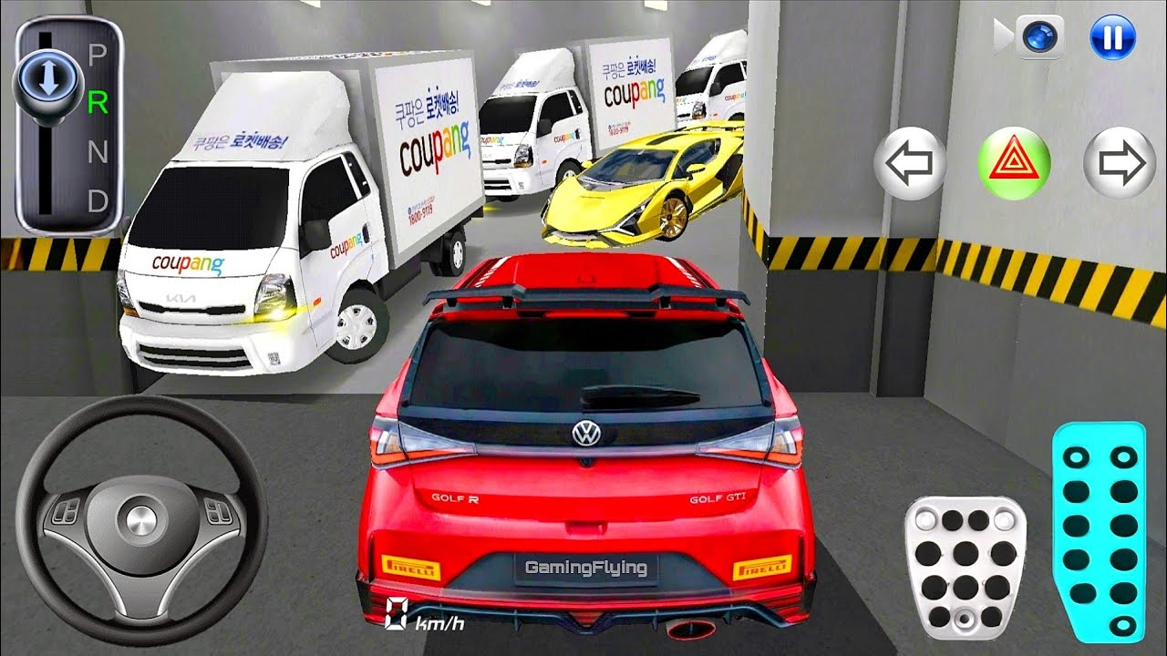 New Golf R car Stuck in Parking Garage - 3D Driving Class 2026 - 3D Driving Class Game - Car Game