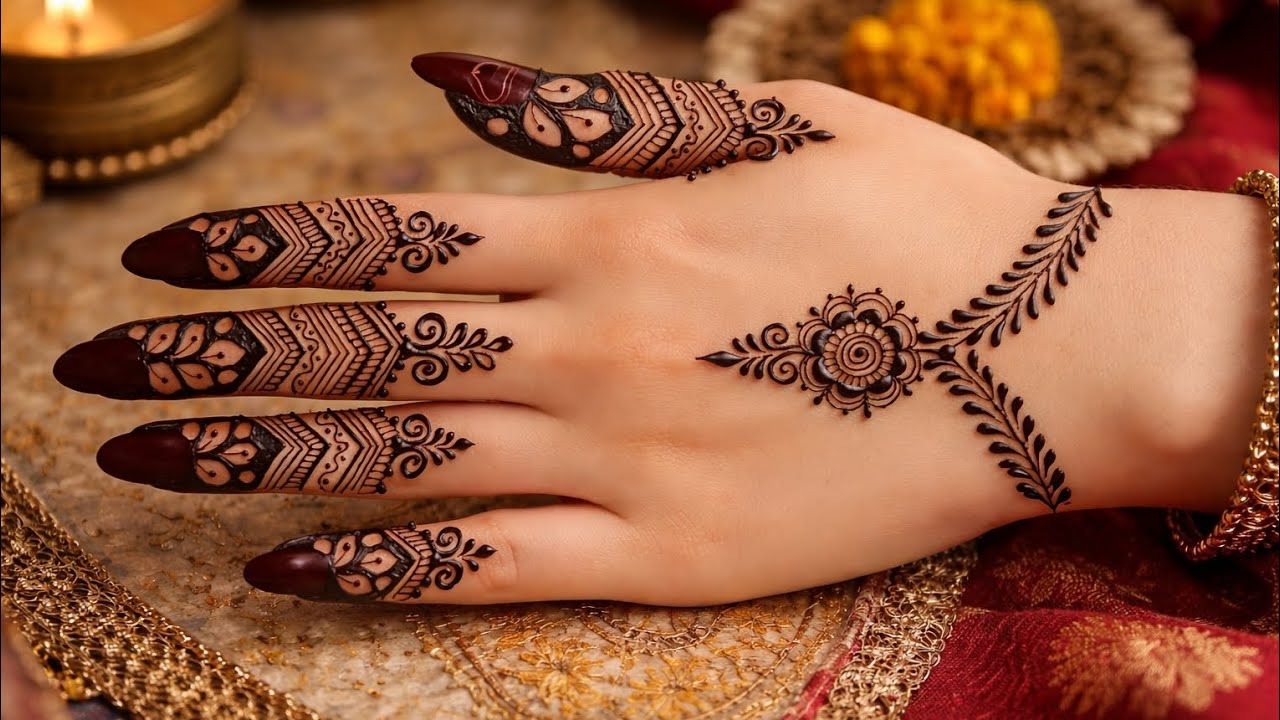 beautiful mehndi designs for hands|simple and beautiful mehndi design|back hand mehndi design#viral 