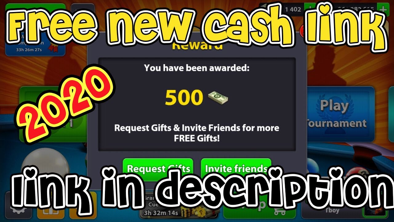 Free 500 Cash New Link 8 Ball Pool 2020 I Free Cash Trick 2020 8 Ball pool I Link in description