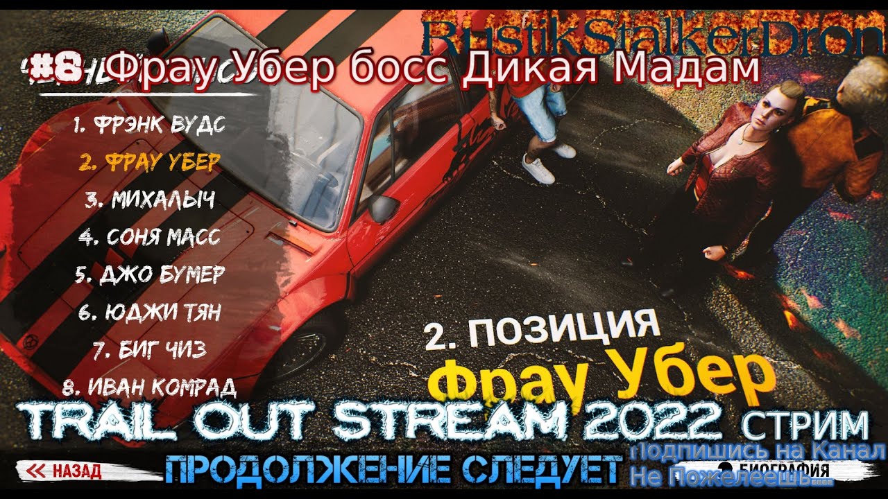 Trail Out Stream 2022 Стрим Полное прохождение #8 Фрау Убер Босс Дикая Мадам