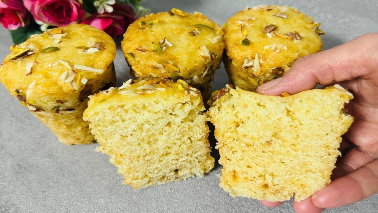 Eggless vanilla tea cake without oven in paper tea cups/without oven eggless vanilla cake recipe 