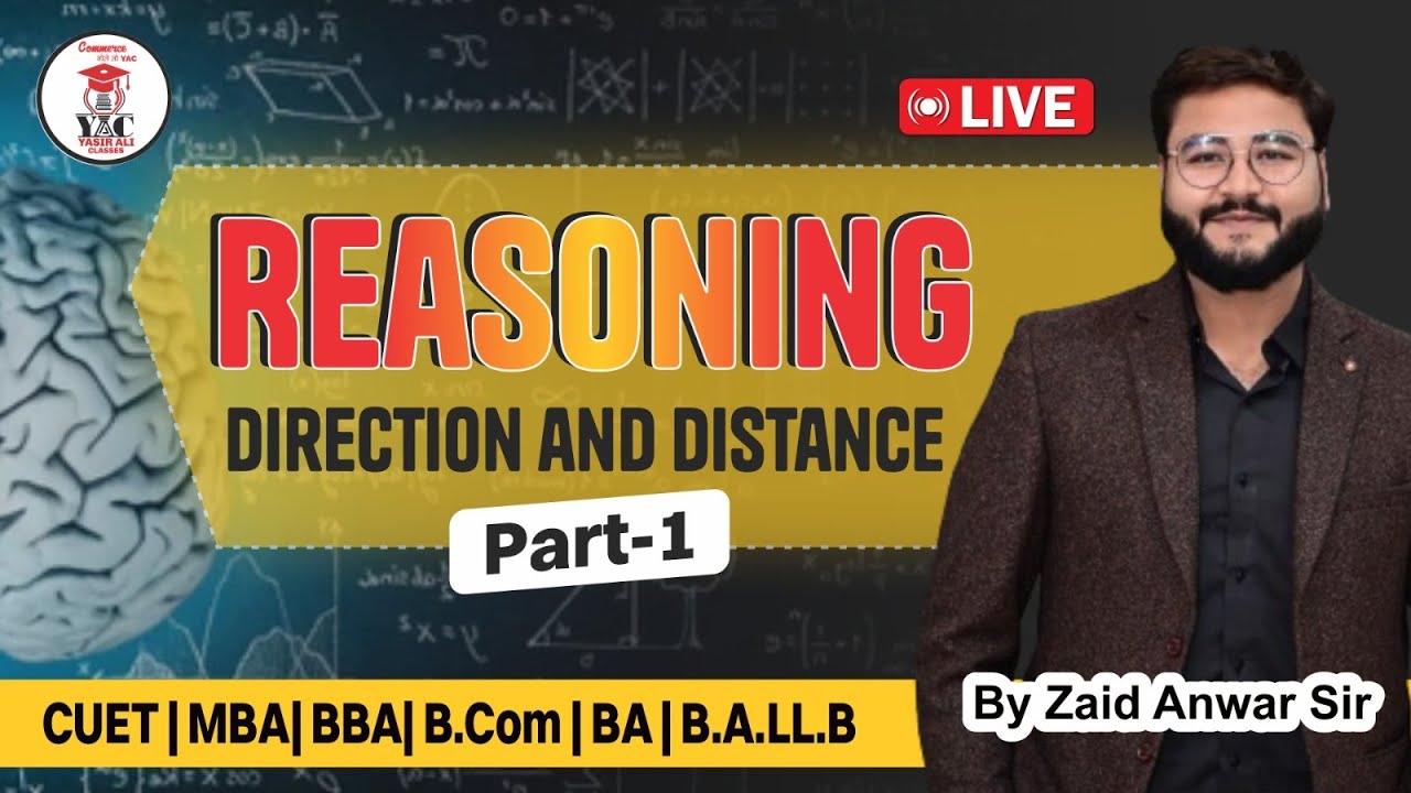 Direction and Distance | Part 1 | Reasoning | CUET | B.com | AMU MBA Ent. 25-26 | #cbse #amu #cuet