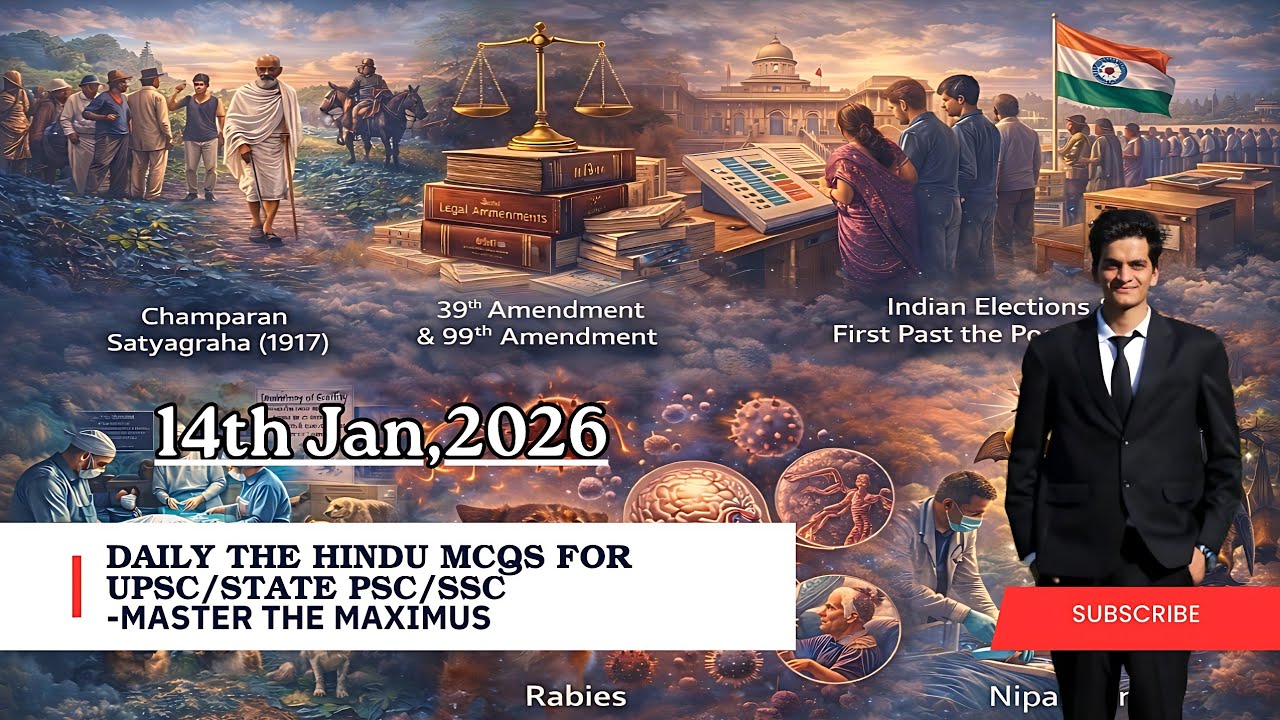 The Hindu Daily MCQs for UPSC/State PSCs/SSC -14th Jan,2026 | DNA Current Affairs Quiz #upsc2026