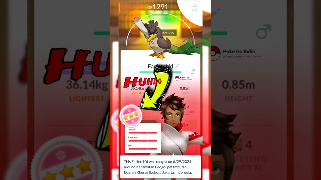 Catch 💯 Hundo Farfetch'd in Wild Pokemon Go 