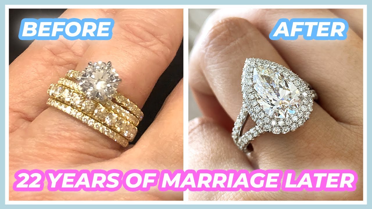 Round VS Pear Shape Diamond | Huge 3ct Pear Shape Halo Ring UPGRADE after 22 Years Together