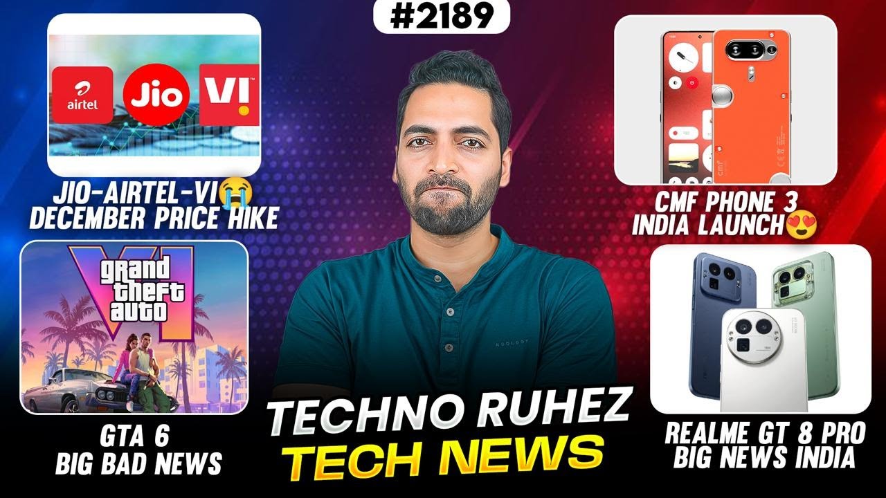 Jio-Airtel-Vi New Price Hike😭,CMF Phone 3😍,realme UI 7 India,WhatsApp Username😨,GTA 6 Bad News