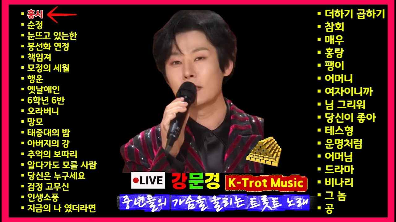 LIVE 강문경 K-Trot Music 🎤중년들의 가슴을 울리는 트롯 명곡 35곡 | 눈물·추억·위로 강문경 #트로트라이브 #K트롯#중년트로트 #