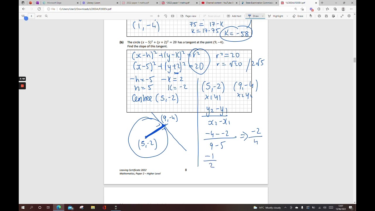 LC HL Maths Paper 2 2022 Q3