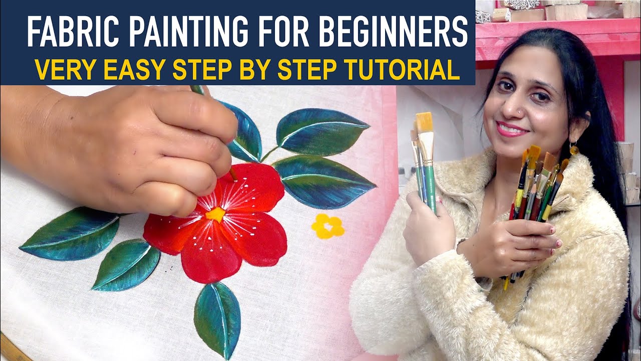 how to do painting for beginners on fabric | Simple and easy design tutorial