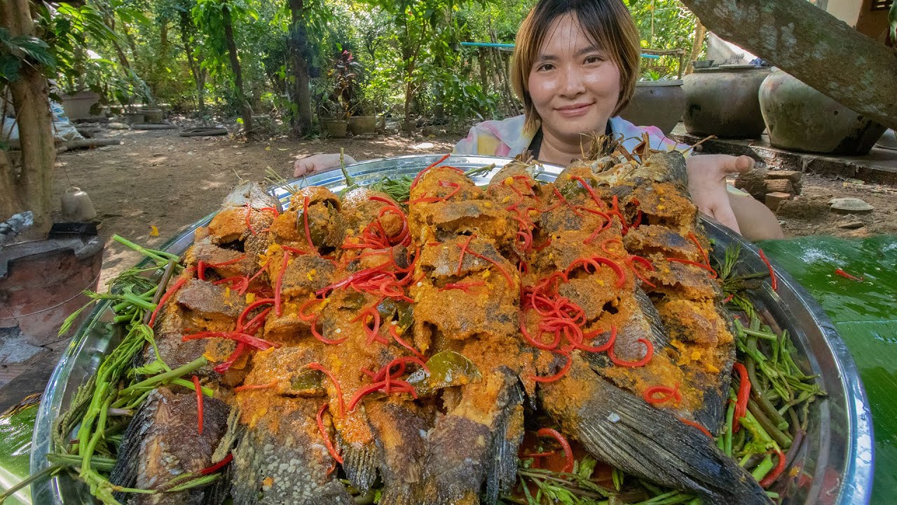 Amazing Crispy Fried Fishes With Water Mimosa Recipe In My Countryside