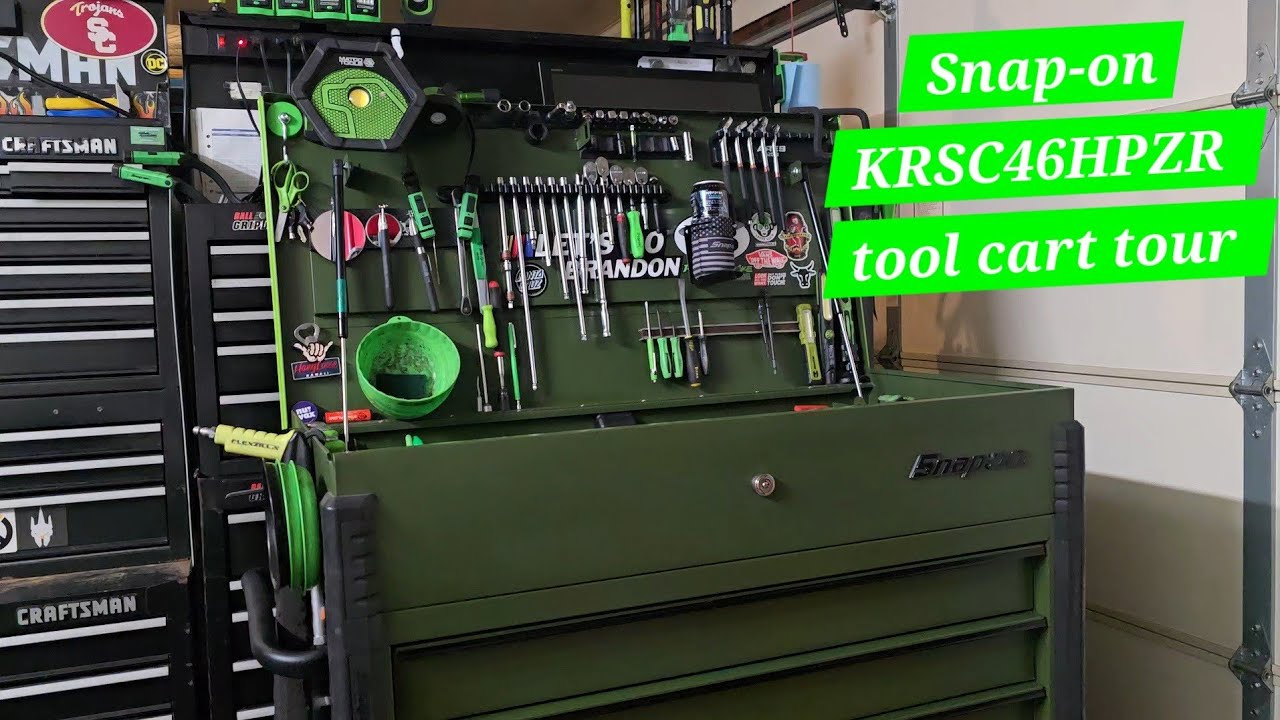 PowerStroke Jude's Snap-on KRSC46HPZR Combat Green tool cart tour 