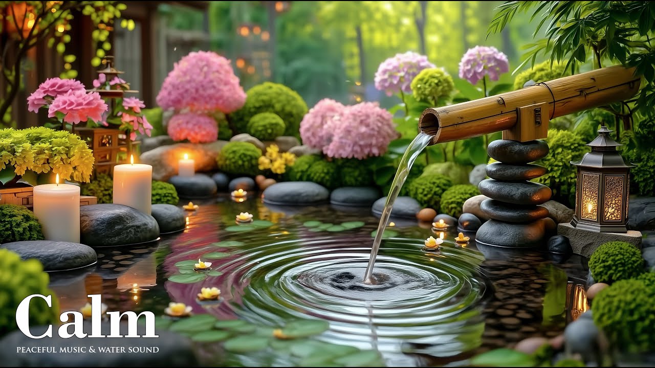 Relaxing Music for Stress & Anxiety Relief 🌿 Bamboo Water Sounds + Healing Piano Music