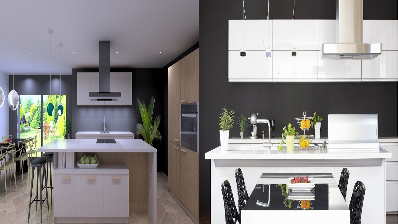100 ideas modernas de dise&ntilde;o de cocina abierta para interiores de casas peque&ntilde;as
