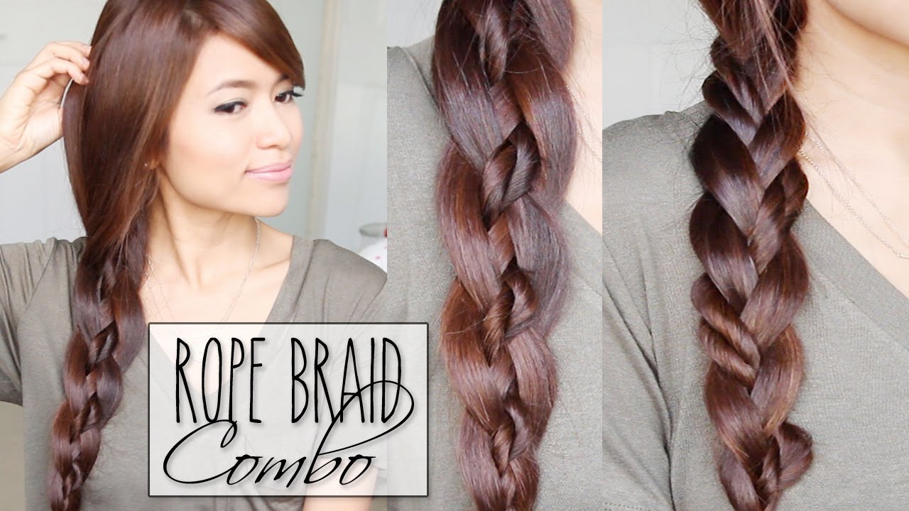 4-Strand Braid + Rope Braid Combo Hairstyles | Hair Tutorial