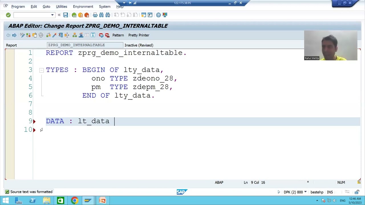 46 - ABAP Programming - Internal Table and Work Area Part2