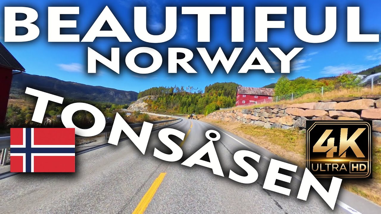 RELAXING DRIVE: Autumn Sun and Mountain Scenery in Norway in 4K