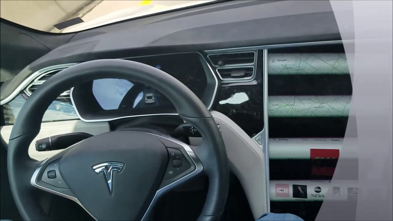 Nick's Tesla - Demo of Autopilot in a Traffic Jam