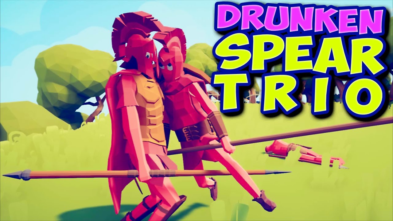 Drunken Spear Trio! Hoplite+Sarissa+ Spear Thrower vs Every Unit 3v1 + Bonus - TABS MODS GAMEPLAY