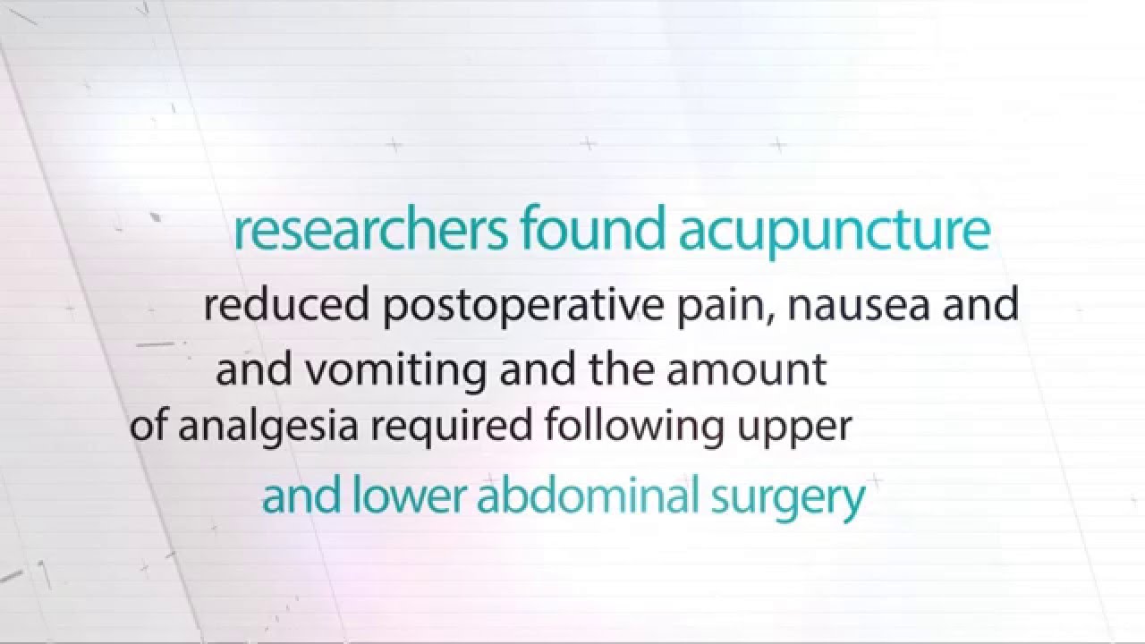 Acupuncture Treatment Helps Chronic Post-Operative Pain